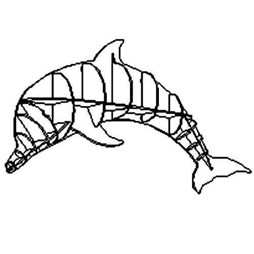 동물 돌고래 모형 전시용 진열책장(벽 부착용)